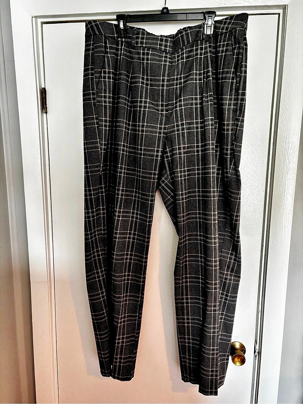 Old Navy Extra High-Rise Taylor Wide-Leg Pants Plaid Black & Gray XXL Tall